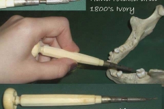 Hand rotated ivory drill 1850s