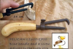 16 th C. adjustable bone handled Pelican