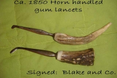 Horn handled gum lancets 1850s