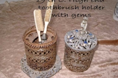 19 th C. Noble man toothbrush holder