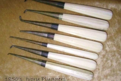 Ivory-gold foil / amlgam pluggers - 1850s