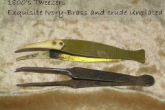 Brass Tweezers with ivory tip