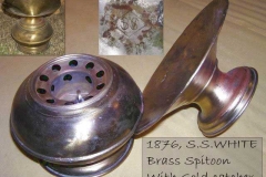 SSW brass spitoon with gold catcher